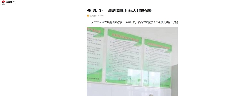 奮進(jìn)陜煤、陜煤集團(tuán)官網(wǎng) | “培、用、效”——解鎖陜西建材科技的人才管理“秘籍”